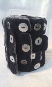 Shell Buttons on Black Cuff (2)